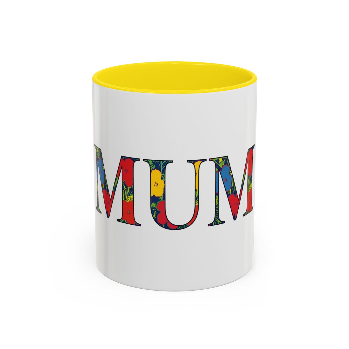Mum Floral Pattern Accent Coffee Mug – Colorful Mother’s Day Gift