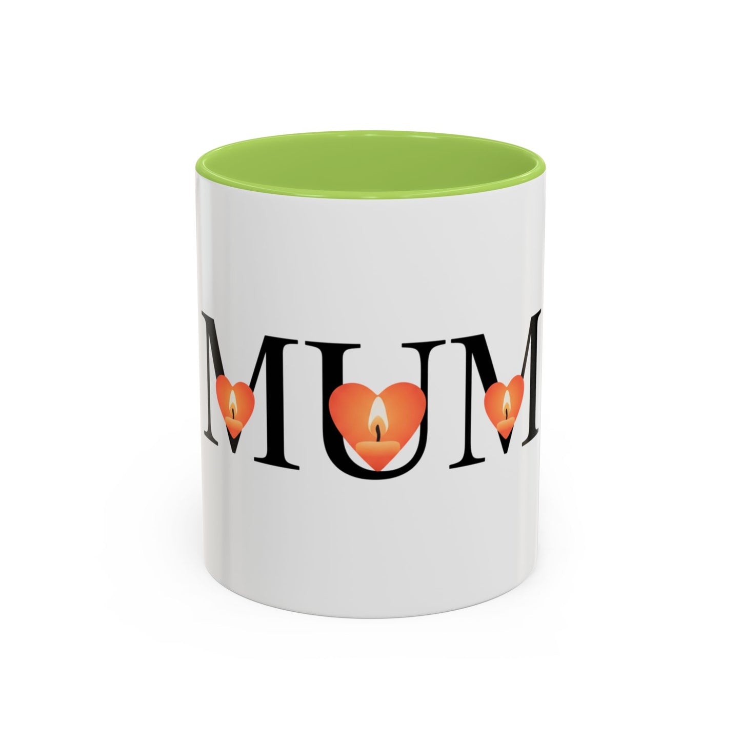 Mum Candle Heart Accent Coffee Mug — Mother’s Day Gift (11/15oz)