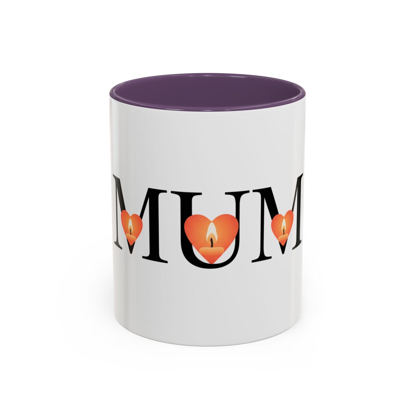 Mum Candle Heart Accent Coffee Mug — Mother’s Day Gift (11/15oz)
