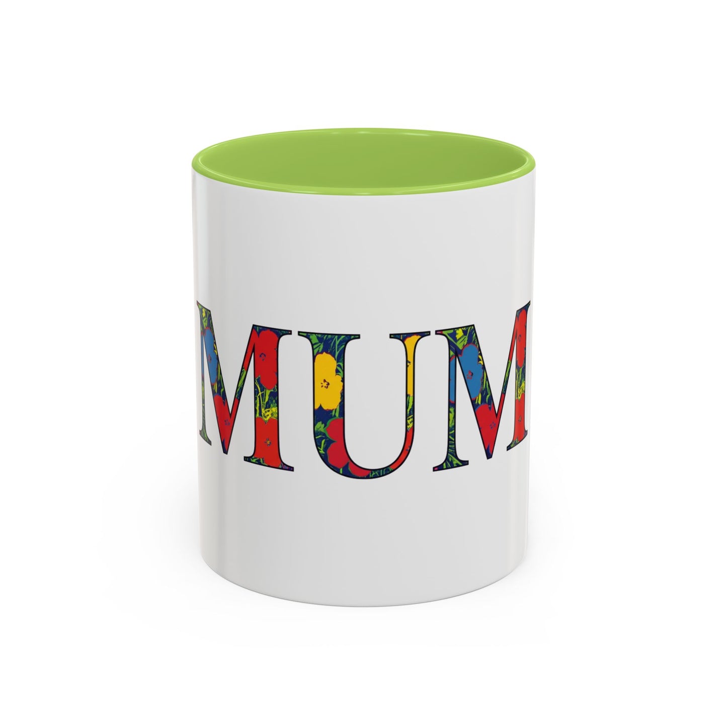 Mum Floral Pattern Accent Coffee Mug – Colorful Mother’s Day Gift