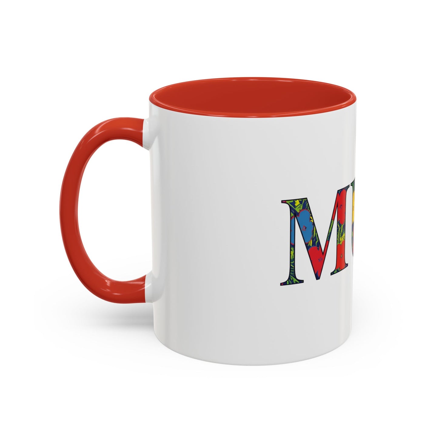 Mum Floral Pattern Accent Coffee Mug – Colorful Mother’s Day Gift