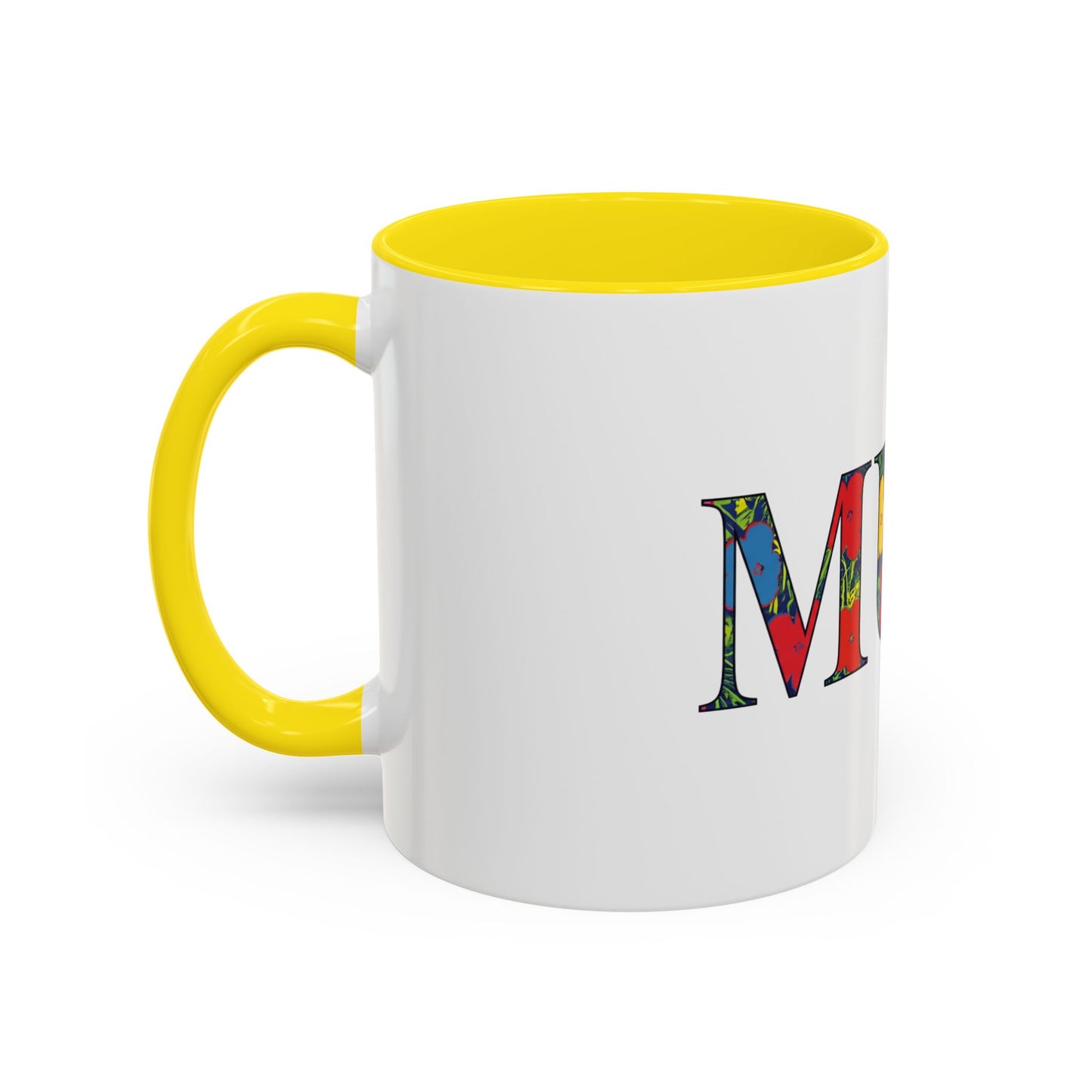 Mum Floral Pattern Accent Coffee Mug – Colorful Mother’s Day Gift