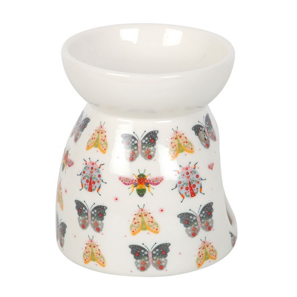 Floral Bug Print Oil Burner & Wax Warmer Gift Home Fragrance