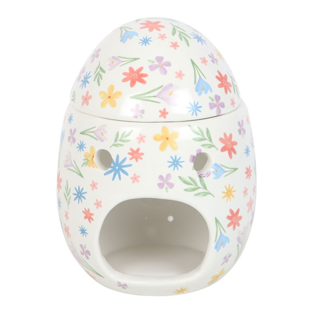 Spring Floral Print Egg Oil Burner & Wax Warmer Ceramic Easter Gift