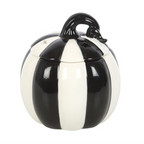 Black & White Striped Pumpkin Oil Burner Halloween Autumn Gift Home Fragrance