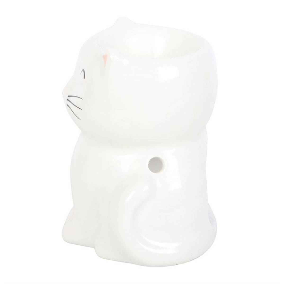 White Happy Cat Oil Burner Ceramic Wax Warmer Gift Home Fragrance