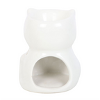 White Happy Cat Oil Burner Ceramic Wax Warmer Gift Home Fragrance