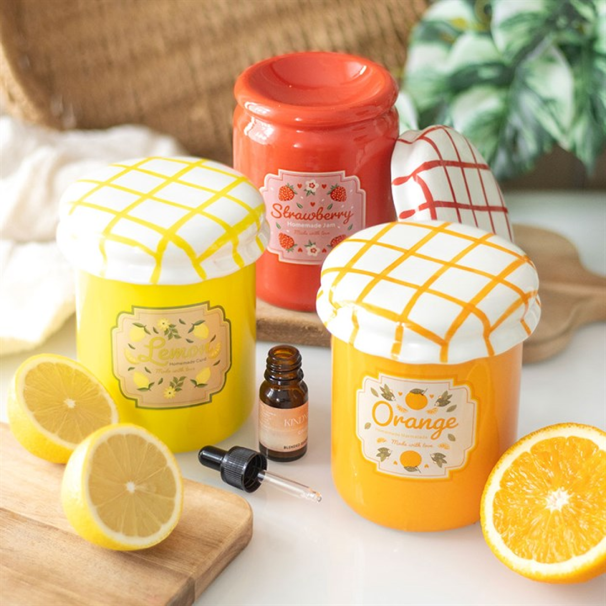 Lemon Curd Jar Ceramic Oil Burner & Wax Warmer Gift Home Fragrance