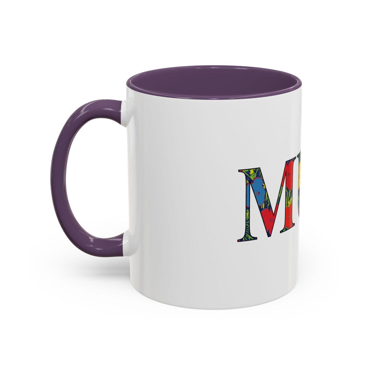 Mum Floral Pattern Accent Coffee Mug – Colorful Mother’s Day Gift