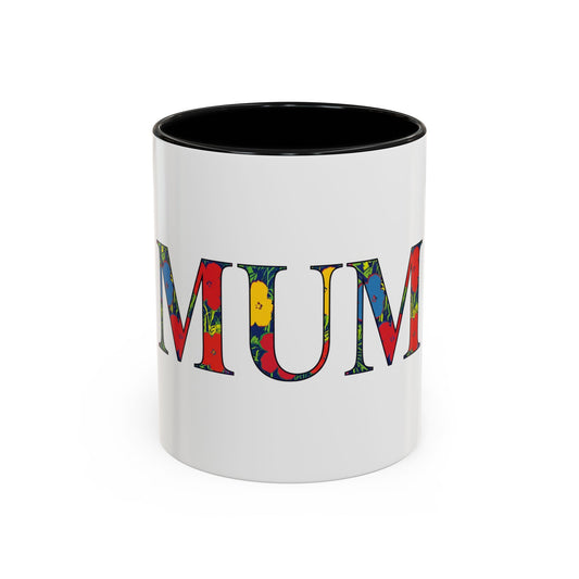 Mum Floral Pattern Accent Coffee Mug – Colorful Mother’s Day Gift