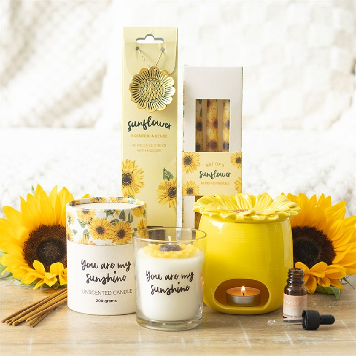 Sunflower Oil Burner & Wax Warmer Ceramic Gift Home Fragrance