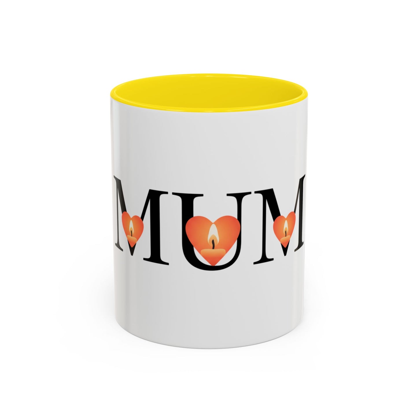 Mum Candle Heart Accent Coffee Mug — Mother’s Day Gift (11/15oz)