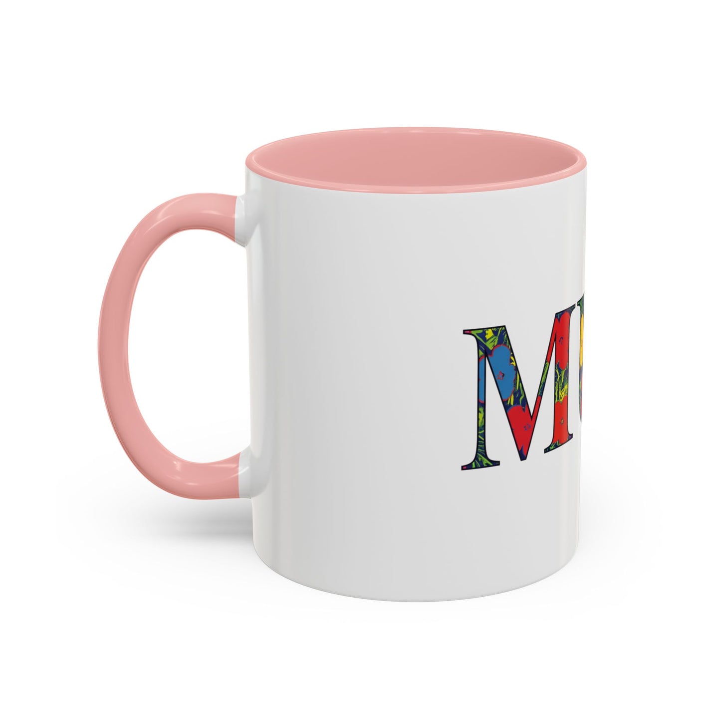 Mum Floral Pattern Accent Coffee Mug – Colorful Mother’s Day Gift