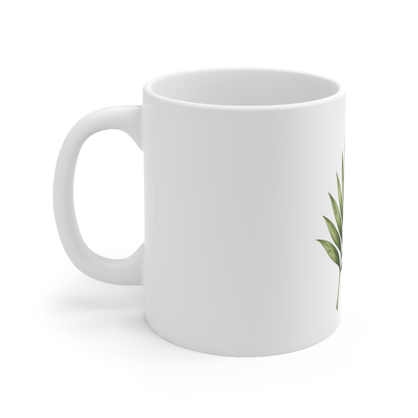 Palm Leaf Ceramic Coffee Mug — Botanical 11oz & 15oz