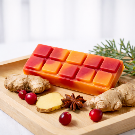 Cranberry and Spiced Ginger - Sweet and Spicy - Fragranced Wax Melt Snap Bar