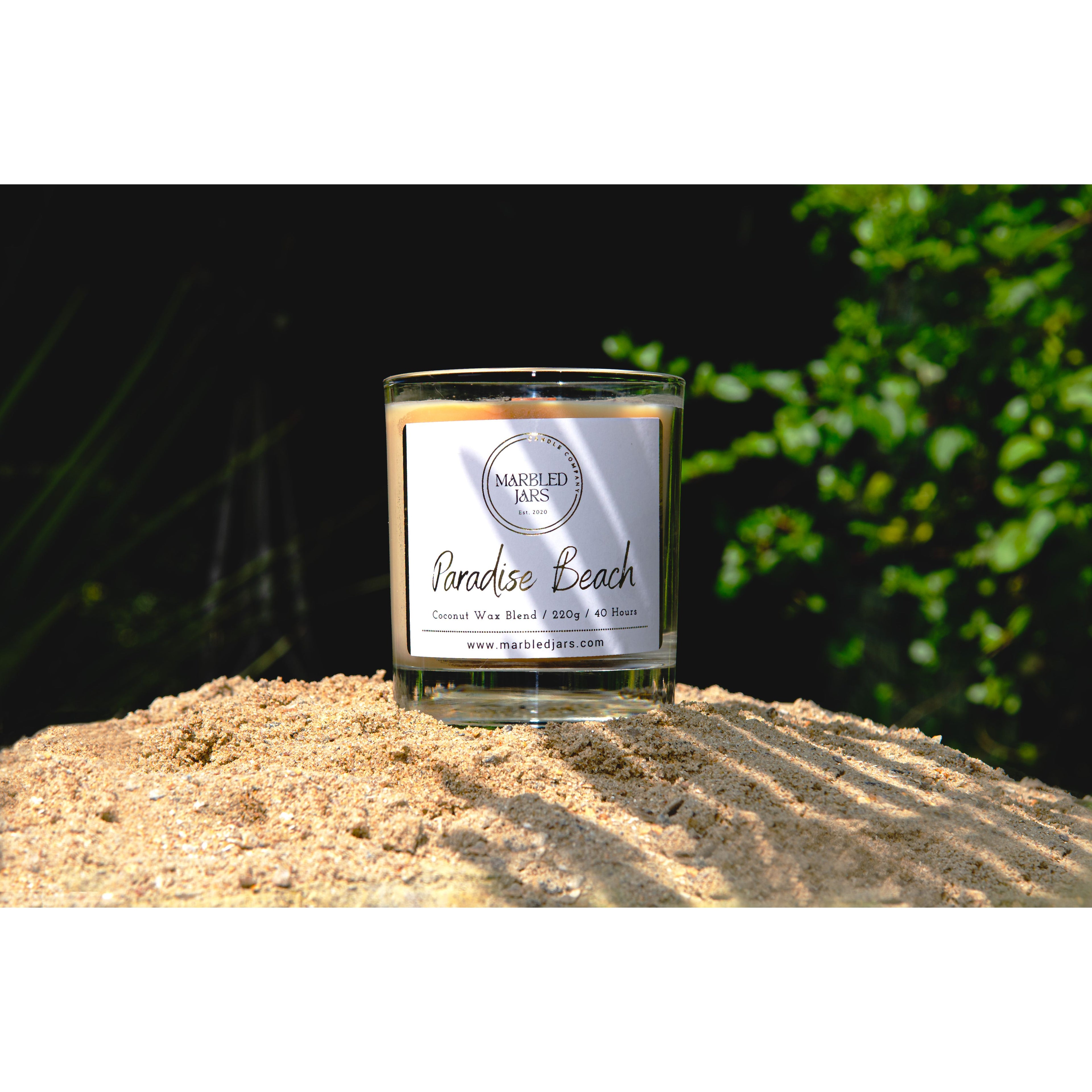 Paradise Beach Scented Marbled Jar Candle 40 Hours Burn Time Home Fragrance