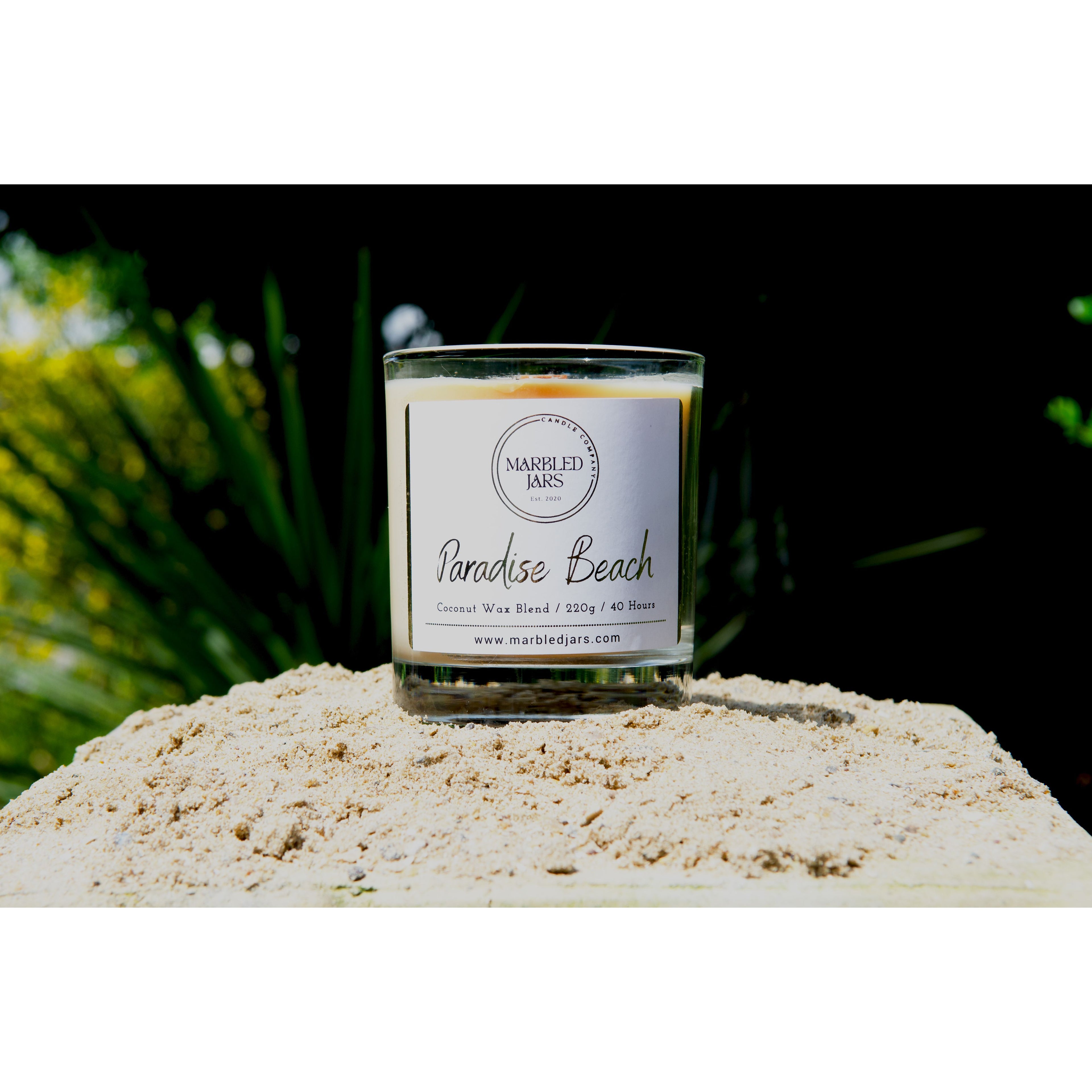 Paradise Beach Scented Marbled Jar Candle 40 Hours Burn Time Home Fragrance