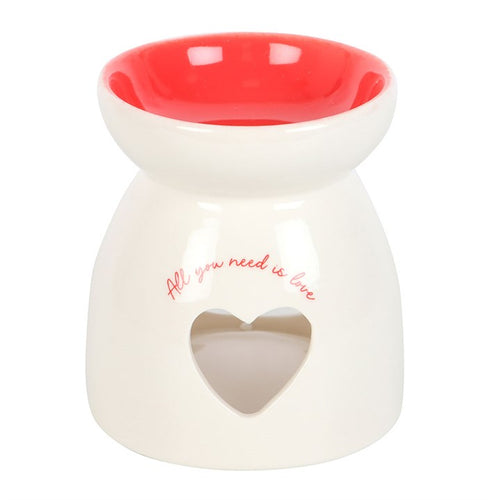 All You Need is Love Heart Oil Burner & Wax Warmer Ceramic Valentine's Gift