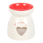 All You Need is Love Heart Oil Burner & Wax Warmer Ceramic Valentine's Gift