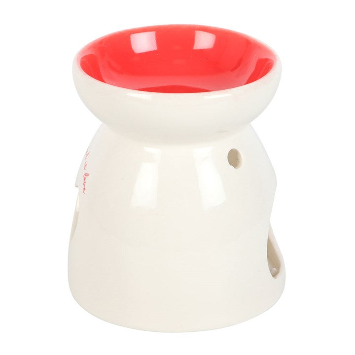 All You Need is Love Heart Oil Burner & Wax Warmer Ceramic Valentine's Gift