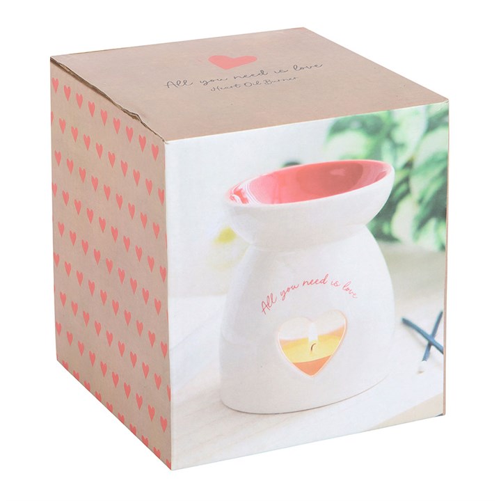 All You Need is Love Heart Oil Burner & Wax Warmer Ceramic Valentine's Gift