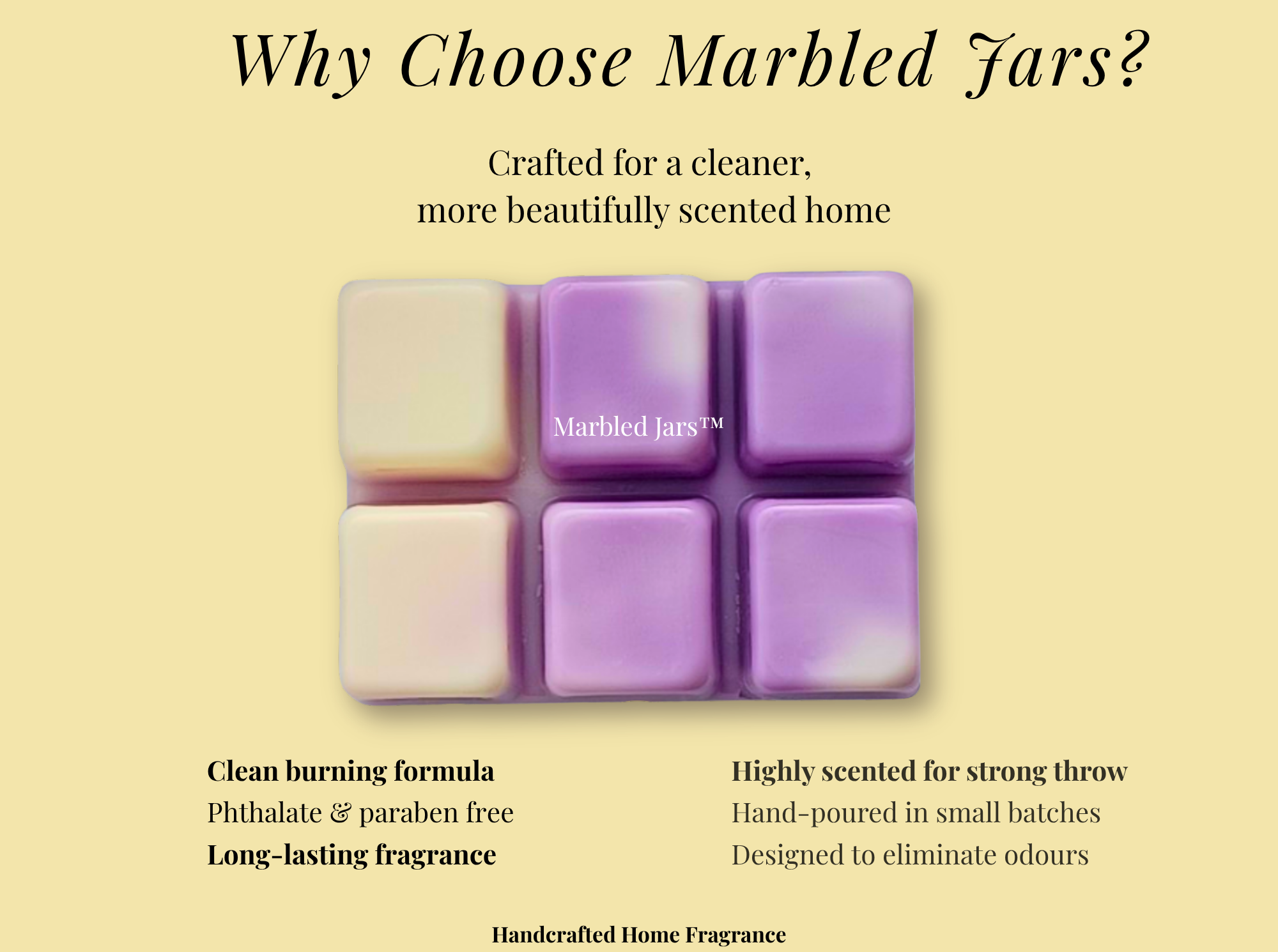 Lavender & Patchouli Fragrance | Vegan Wax Melt Snap Bar Hand Poured