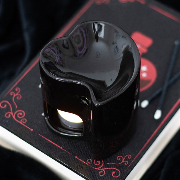 Black Heart Oil Burner & Wax Warmer Ceramic Valentine's Gift Home Fragrance