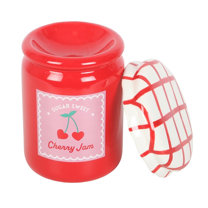 Cherry Jam Jar Oil Burner & Wax Warmer Ceramic Gift Home Fragrance