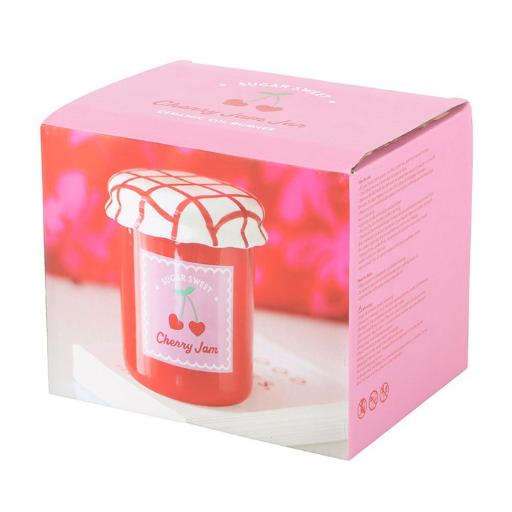 Cherry Jam Jar Oil Burner & Wax Warmer Ceramic Gift Home Fragrance