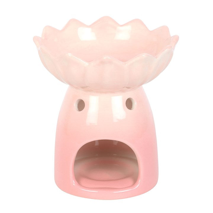 Pink Water Lily Oil Burner & Wax Warmer Ceramic Gift Home Fragrance