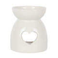 White Heart Cut Out Oil Burner Wax Warmer Gift Home Fragrance