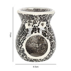 Small Gunmetal Grey Crackle Oil Burner & Wax Warmer Gift Home Fragrance