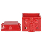 Red Ceramic House Oil Burner Gift Home Fragrance