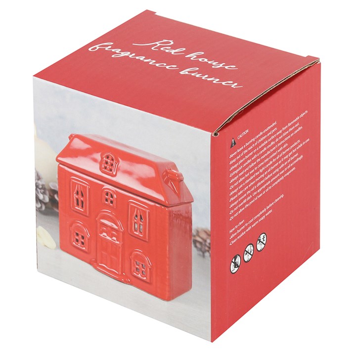 Red Ceramic House Oil Burner Gift Home Fragrance