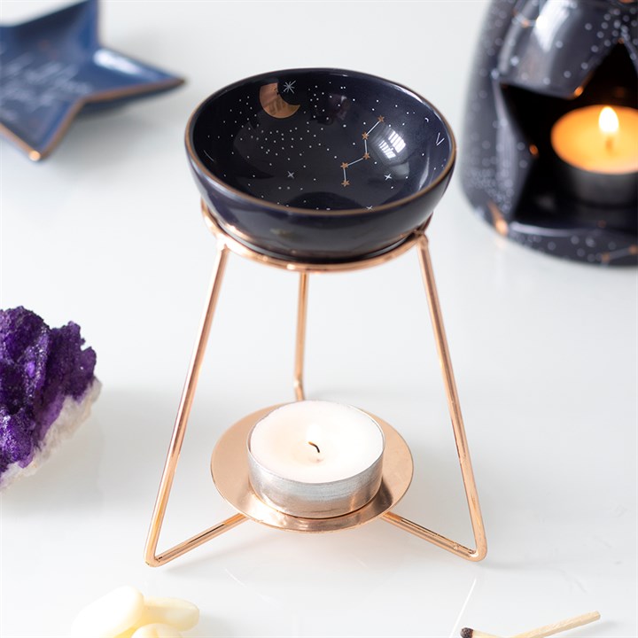 Purple Star Sign Oil Burner on Metal Base Wax Warmer Gift Home Fragrance