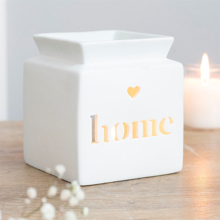 White Home Cut Out Oil Burner Ceramic Wax Warmer Gift Home Fragrance