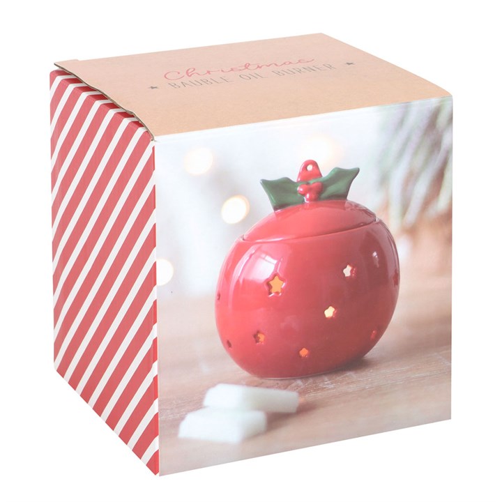 Red Bauble Oil Burner Christmas Gift Home Fragrance