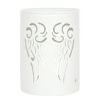 White Angel Wings Cut Out Oil Burner Ceramic Wax Warmer Gift Home Fragrance