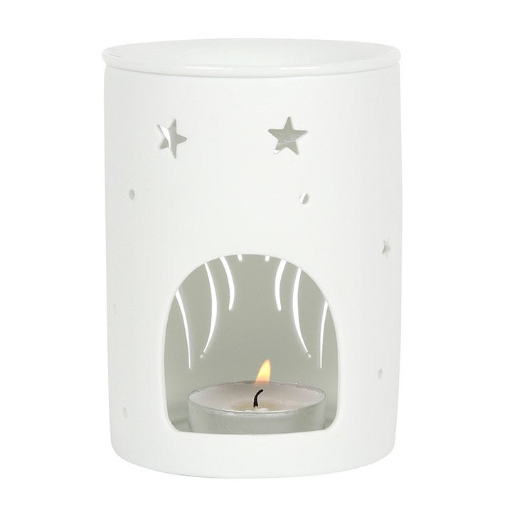 White Angel Wings Cut Out Oil Burner Ceramic Wax Warmer Gift Home Fragrance