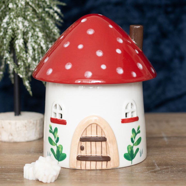 Mushroom House Ceramic Oil & Wax Burner Wax Warmer Gift Home Fragrance