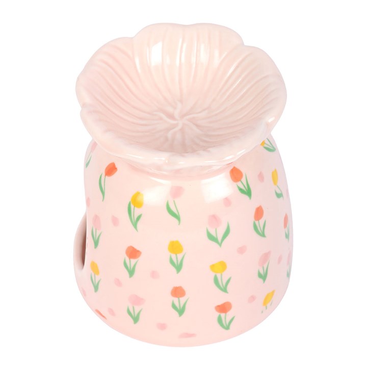 Tulip Print Oil Burner & Wax Warmer Ceramic Gift Home Fragrance