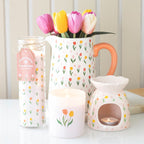 Tulip Print Oil Burner & Wax Warmer Ceramic Gift Home Fragrance