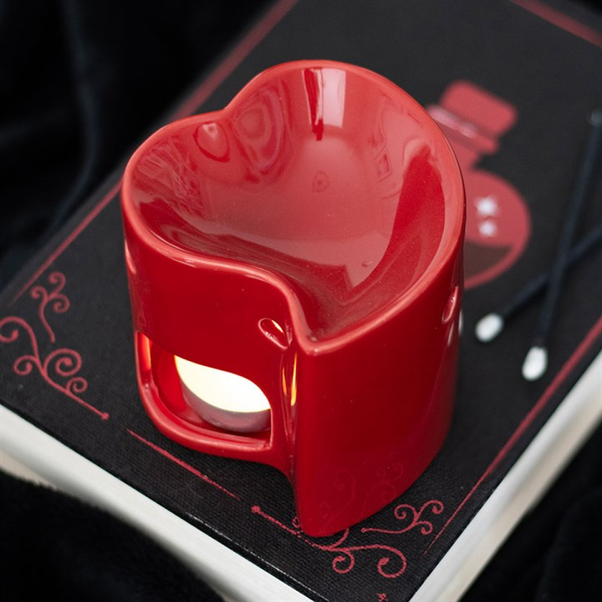Red Heart Oil Burner & Wax Warmer Ceramic Valentine's Gift Home Fragrance
