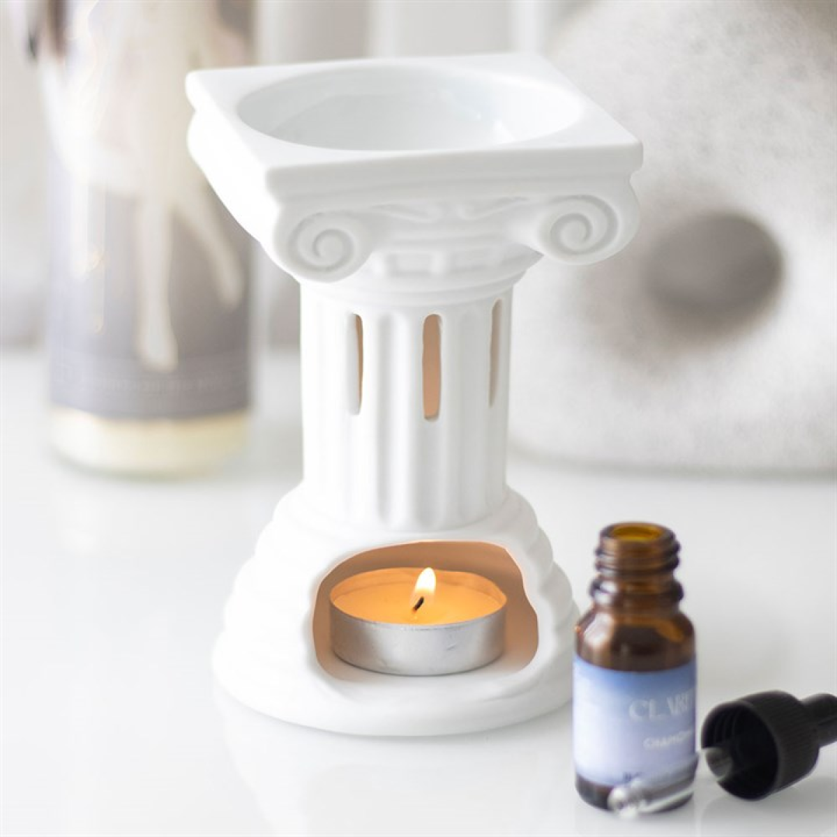 Greek Column Oil Burner & Wax Warmer Gift Home Fragrance