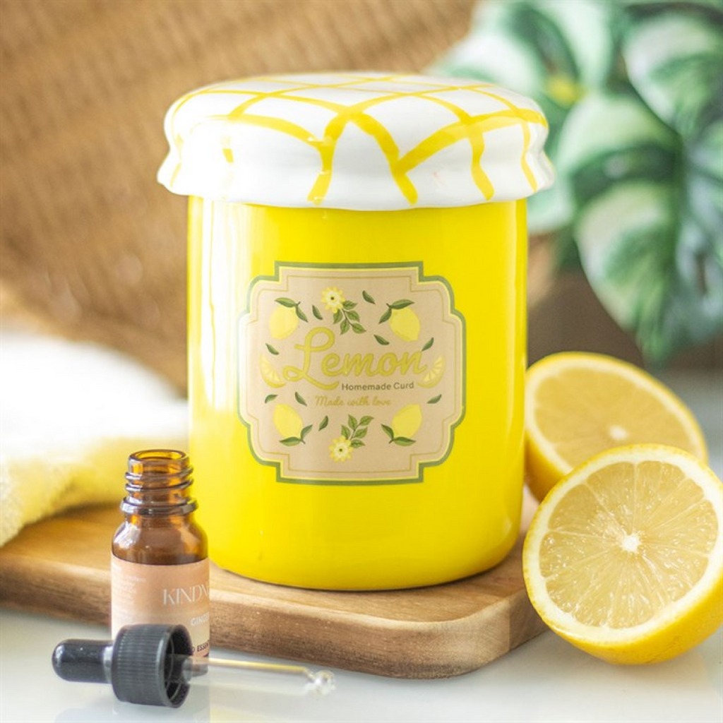Lemon Curd Jar Ceramic Oil Burner & Wax Warmer Gift Home Fragrance