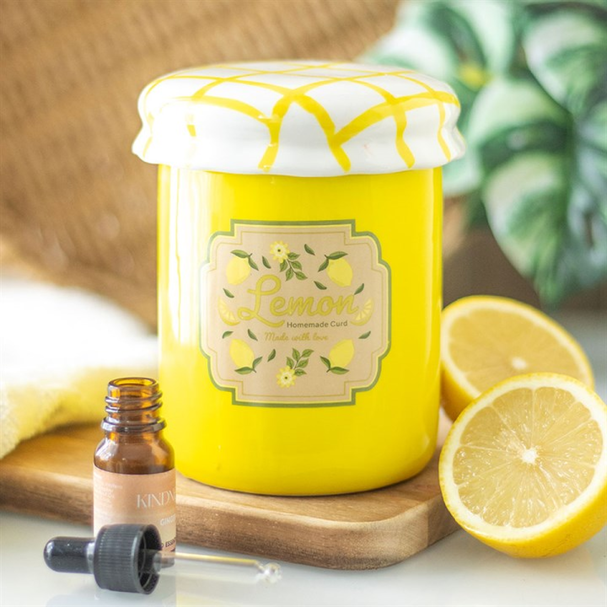 Lemon Curd Jar Ceramic Oil Burner & Wax Warmer Gift Home Fragrance