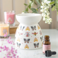 Floral Bug Print Oil Burner & Wax Warmer Gift Home Fragrance