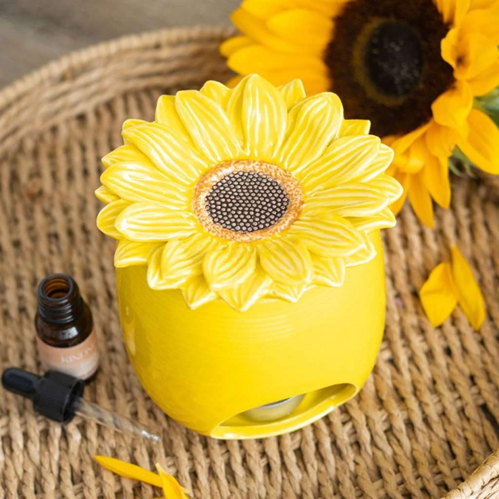 Sunflower Oil Burner & Wax Warmer Ceramic Gift Home Fragrance