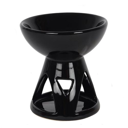 Black Deep Bowl Oil Burner & Wax Warmer Gift Home Fragrance