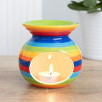 Rainbow Stripe Oil Burner Wax Warmer Gift Home Fragrance